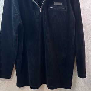 Ralph Lauren Black Corduroy Zip-Up Sweater